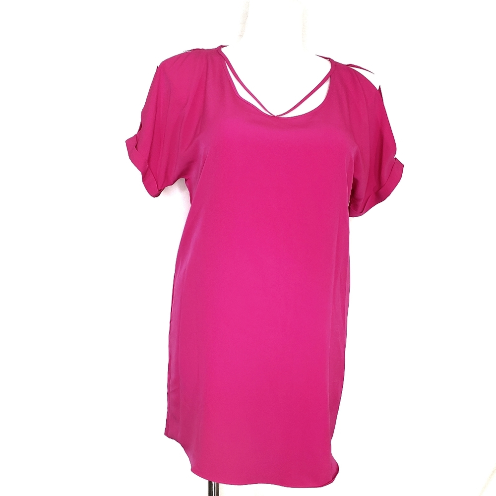 Metaphor Fuchsia Pink Cold Shoulder Dress Size Med